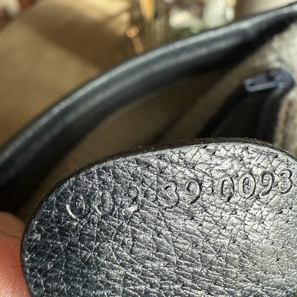 Gucci Bag Shoulder Tote Purse GG Guccissima Monogram Black Grey Leather Canvas - Picture 12 of 12